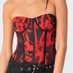 Edikted red and black corset &skirt